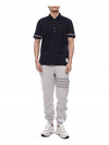 Men's Diagonal Training Cotton Track Pants Grey - THOM BROWNE - BALAAN 4