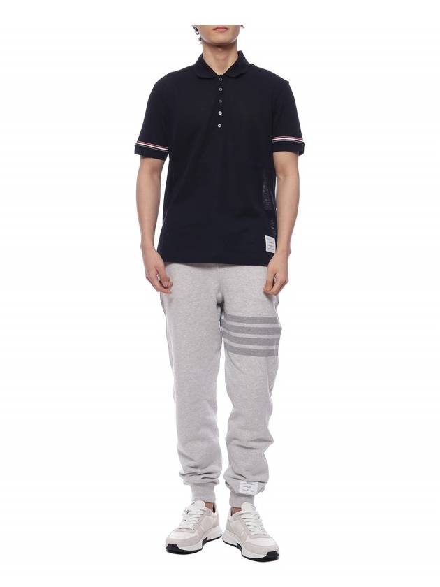 Men's Diagonal Training Cotton Track Pants Grey - THOM BROWNE - BALAAN 4