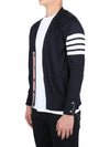 Men's Sustainable Classic Diagonal Wool Cardigan Navy - THOM BROWNE - BALAAN 4