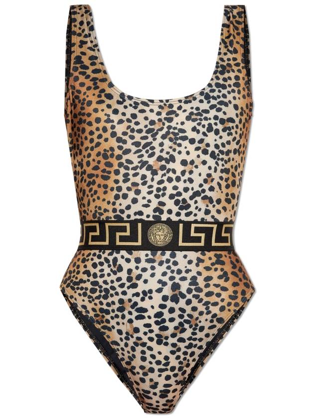 Versace One-piece Swimsuit With Animal Print, Women's, Beige - VERSACE - BALAAN 1