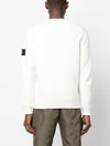 Men's Wappen Patch Crew Neck Cotton Knit Top Off White - STONE ISLAND - BALAAN 4