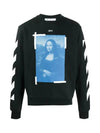 Men's Mona Lisa Slim Fit Sweatshirt Black - OFF WHITE - BALAAN 3