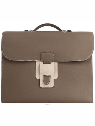 Sac D peche Light 1 37 Briefcase Etoffe Silver B 72899 - HERMES - BALAAN 1