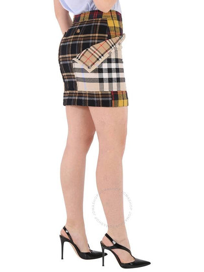 Burberry Ladies Contrasting Yellow Check Mini Skirt, Brand Size 6 (US Size 4) - BURBERRY - BALAAN 2