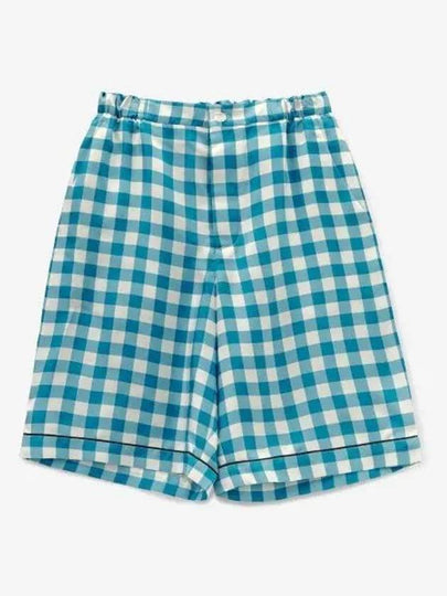 Check Bermuda Shorts Blue - PRADA - BALAAN 2