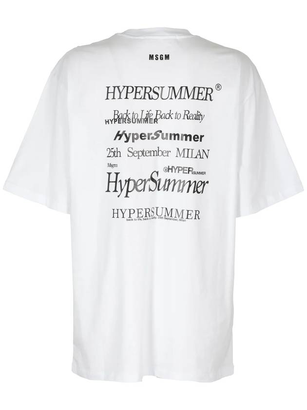 Hyper Summer Back Logo Short Sleeve T-Shirt White - MSGM - BALAAN 4