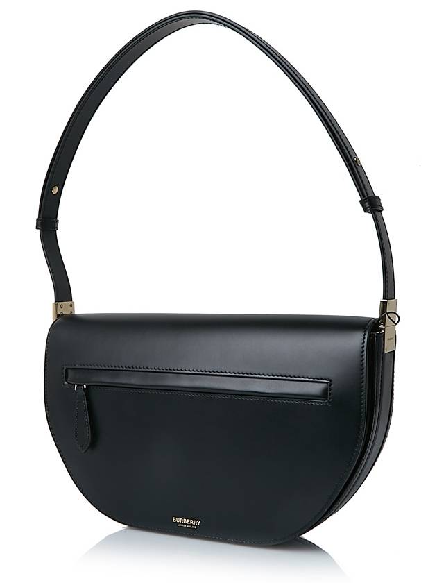 Leather Olympia Medium Shoulder Bag Black - BURBERRY - BALAAN 3