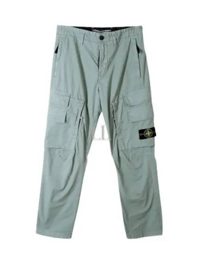 Stretch Cotton Gabardine Multi Pocket Cargo Straight Pants Green - STONE ISLAND - BALAAN 2