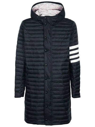 Men's 4 Bar Hooded Padding Navy - THOM BROWNE - BALAAN 2