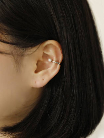 Simple Point Pearl Cuff Earring Silver - SOSOO - BALAAN 2