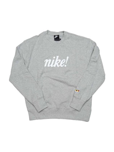 Airmoji Crew Sweatshirt Grey - NIKE - BALAAN 1