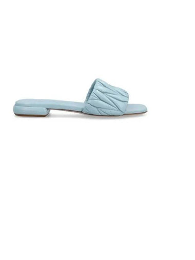 Materasse Nappa Leather Slippers Sky Blue - MIU MIU - BALAAN 1