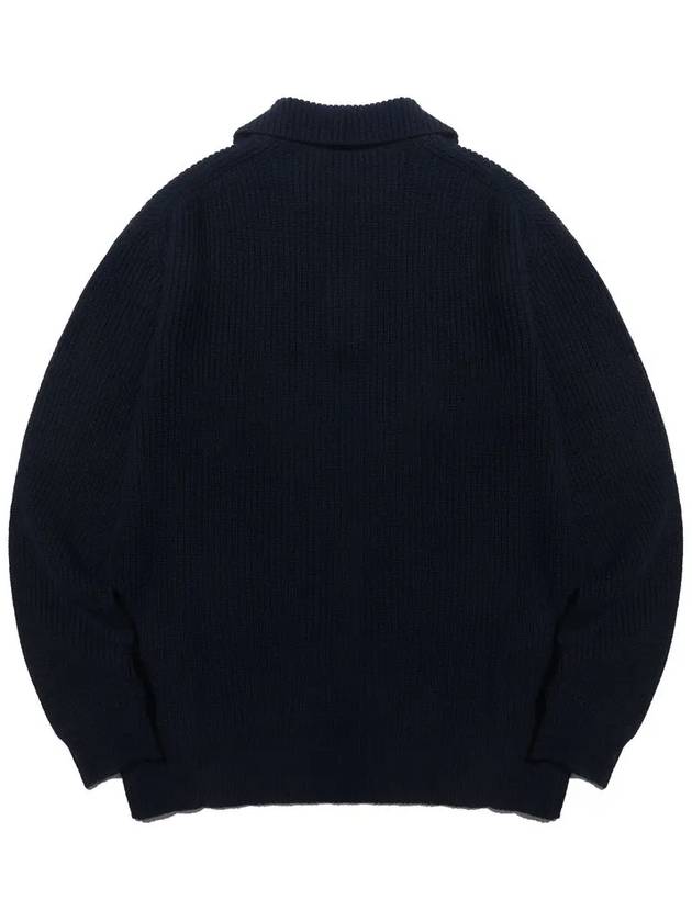 Lambswool collar button point knit DKNAVY - 20THHOLE - BALAAN 4