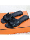 Oran Calfskin Slippers Noir Piqures Ecrues Black - HERMES - BALAAN 4