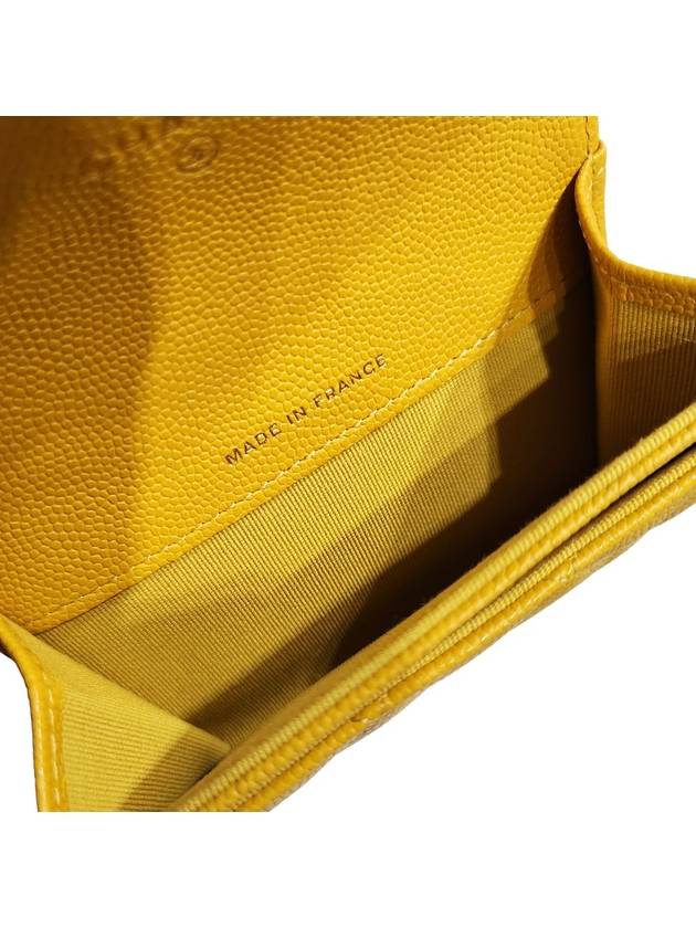 Women s AP0214 Classic Caviar Snap Yellow Silver Card Wallet - CHANEL - BALAAN 9