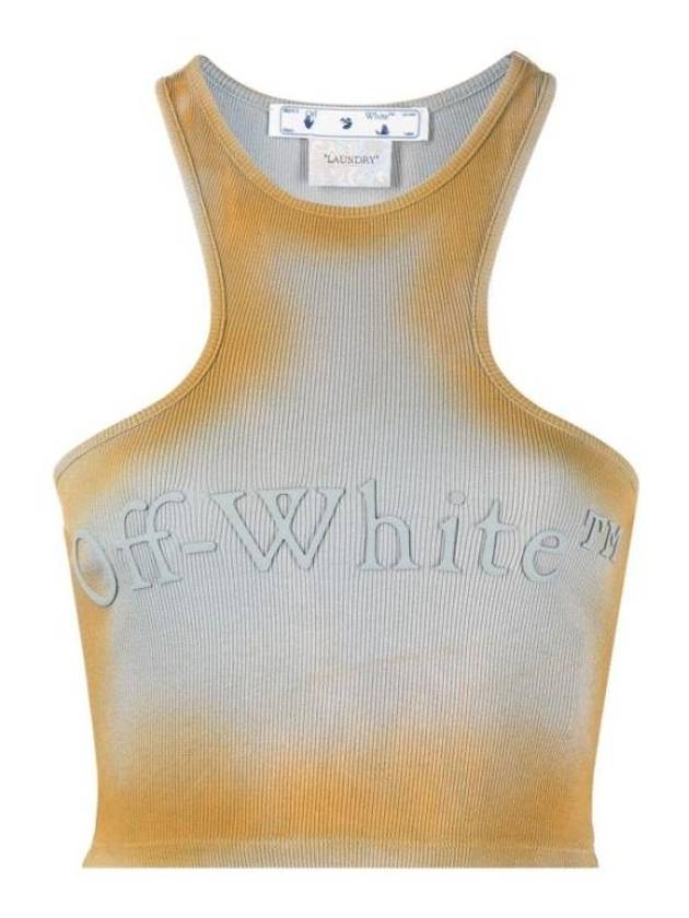 Roundary Cropped Logo Cotton Sleeveless Beige - OFF WHITE - BALAAN 2