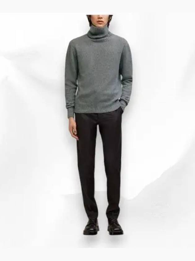 Heart Logo Cashmere Turtleneck Grey - AMI - BALAAN 5