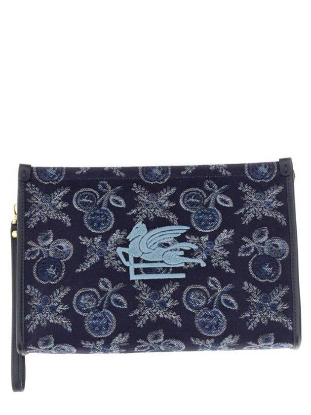 Embroidered Logo Pouch Bag Blue - ETRO - BALAAN 3