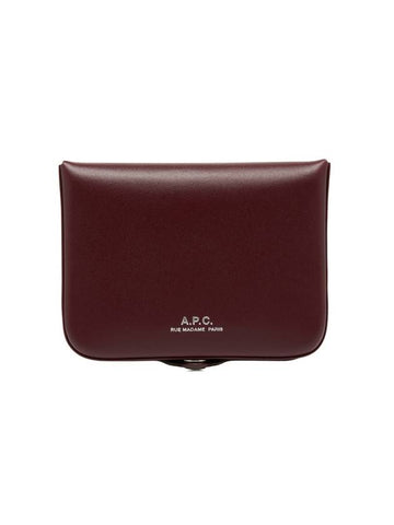 Josh Leather Coin Wallet Burgundy - A.P.C. - BALAAN 1