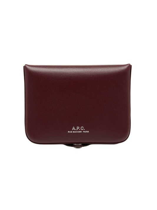 Josh Leather Coin Wallet Burgundy - A.P.C. - BALAAN 1