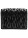 Matelasse Leather Half Wallet Black - MIU MIU - BALAAN 4