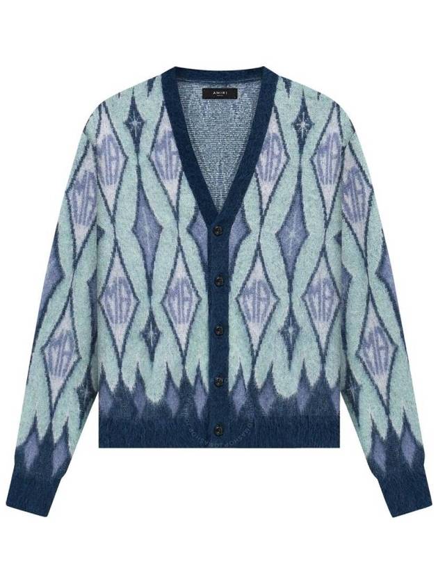 Amiri Argyle Mohair Knit Cardigan, Size Medium - AMIRI - BALAAN 1