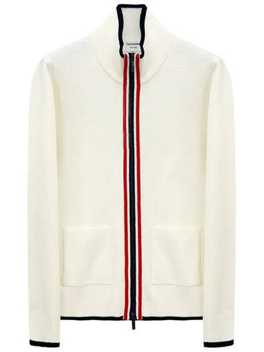 striped full zip up knit cardigan MKT014B 100 - THOM BROWNE - BALAAN 1