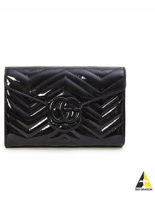 GG Marmont Matelasse Patent Mini Bag Black - GUCCI - BALAAN 2