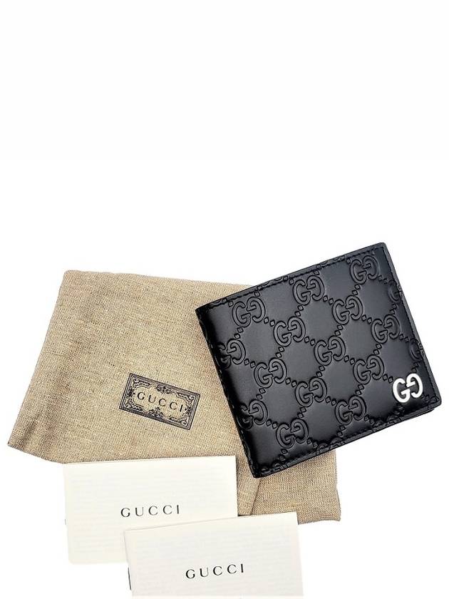 Men's GG Signature Half Wallet Black - GUCCI - BALAAN 4