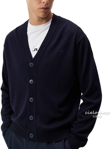 LUCAS Knit Wool Cardigan Navy GMKW09396 - J.LINDEBERG - BALAAN 1