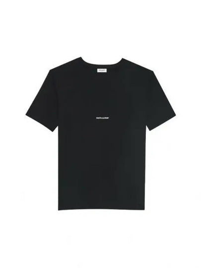 Rive Gauche Short Sleeve T-Shirt Black - SAINT LAURENT - BALAAN 2