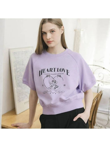 Heart To Heart Half Sweat Shirts LAVENDER - LE SOLEIL MATINEE - BALAAN 1