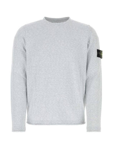 Logo Patch Crew Neck Cotton Nylon Knit Top Sky Blue - STONE ISLAND - BALAAN 1