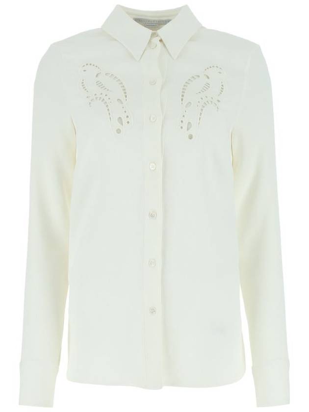 Women's Petal Crochet Compact Crepe Shirt Cream - STELLA MCCARTNEY - BALAAN 2