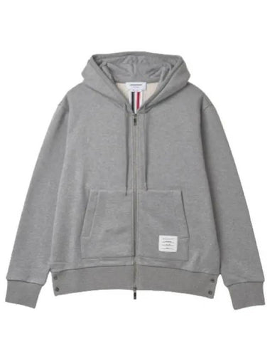 Center bag striped loopback zip up hood light gray - THOM BROWNE - BALAAN 1