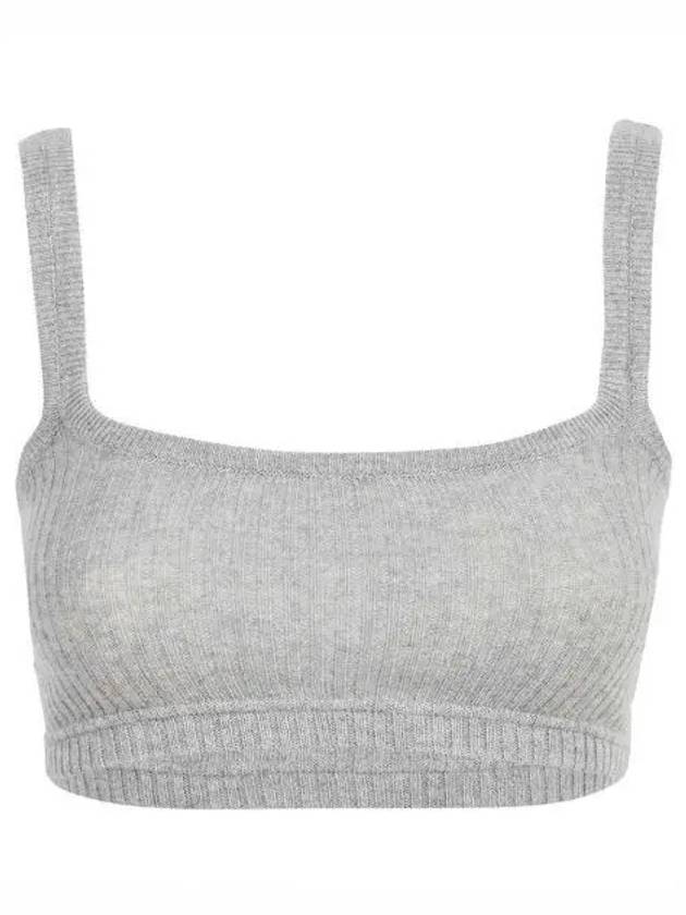 Cashmere Rip Training Bra Top Light Grey - THOM BROWNE - BALAAN 2