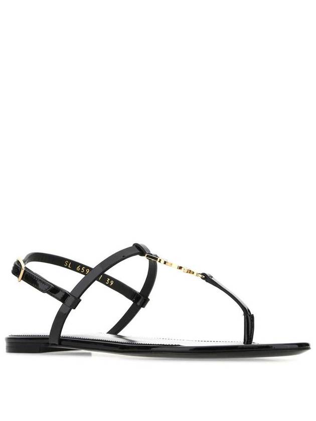 Women's Monogram Cassandra Sandals Black - SAINT LAURENT - BALAAN 3