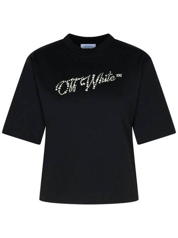 Off-White Black Cotton T-Shirt - OFF WHITE - BALAAN 1