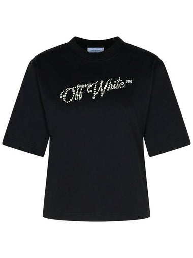 Off-White Black Cotton T-Shirt - OFF WHITE - BALAAN 1