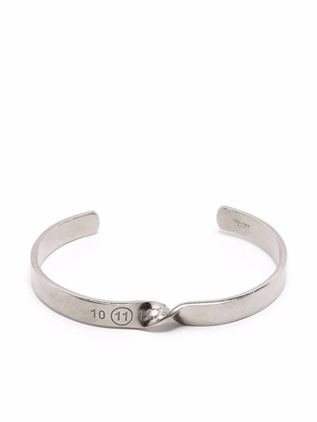 Twist Number Engraved Bracelet Silver - MAISON MARGIELA - BALAAN.