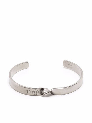 Twist Number Engraved Bracelet Silver - MAISON MARGIELA - BALAAN.