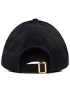 Triomphe Logo Cotton Ball Cap Black - CELINE - BALAAN 4