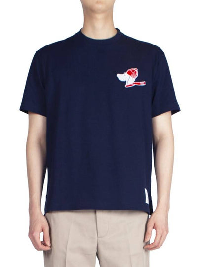 Hector Patch Short Sleeve T-Shirt Navy - THOM BROWNE - BALAAN 2