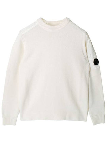 12Th Anniversary Lens Wappen Crew Neck Knit Top White - CP COMPANY - BALAAN 1