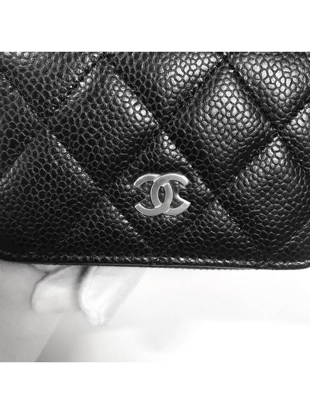 Classic zipper card wallet caviar black silver AP0216 - CHANEL - BALAAN 3