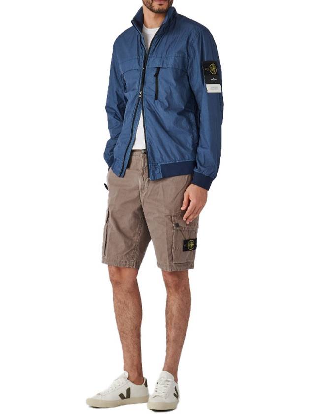 Compass Badge Pleated Windbreaker Dark Blue - STONE ISLAND - BALAAN 7