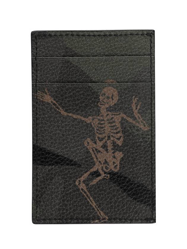 Dance Skeleton Print Card Wallet Khaki - ALEXANDER MCQUEEN - BALAAN 3