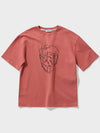 Face drawing embroidery short sleeve t shirt brick - FFEFF STUDIO - BALAAN 1