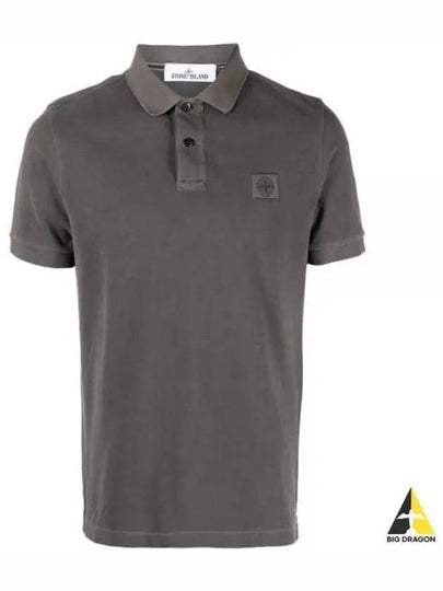 Men's Logo Patch Short Sleeve Polo Shirt Steel Grey - STONE ISLAND - BALAAN 2