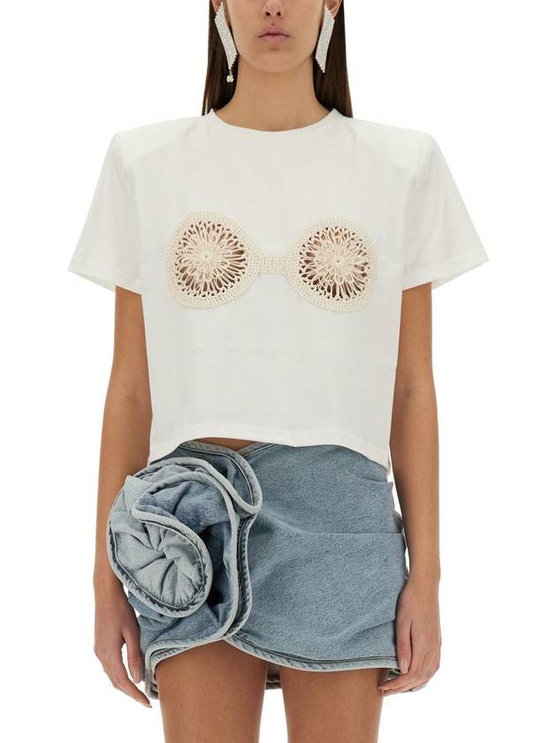 Magda Butrym T-Shirt With Crochet Bra - MAGDA BUTRYM - BALAAN 1